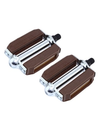 507 Block Pvc Pedals 1/2 Brown/Chrome.